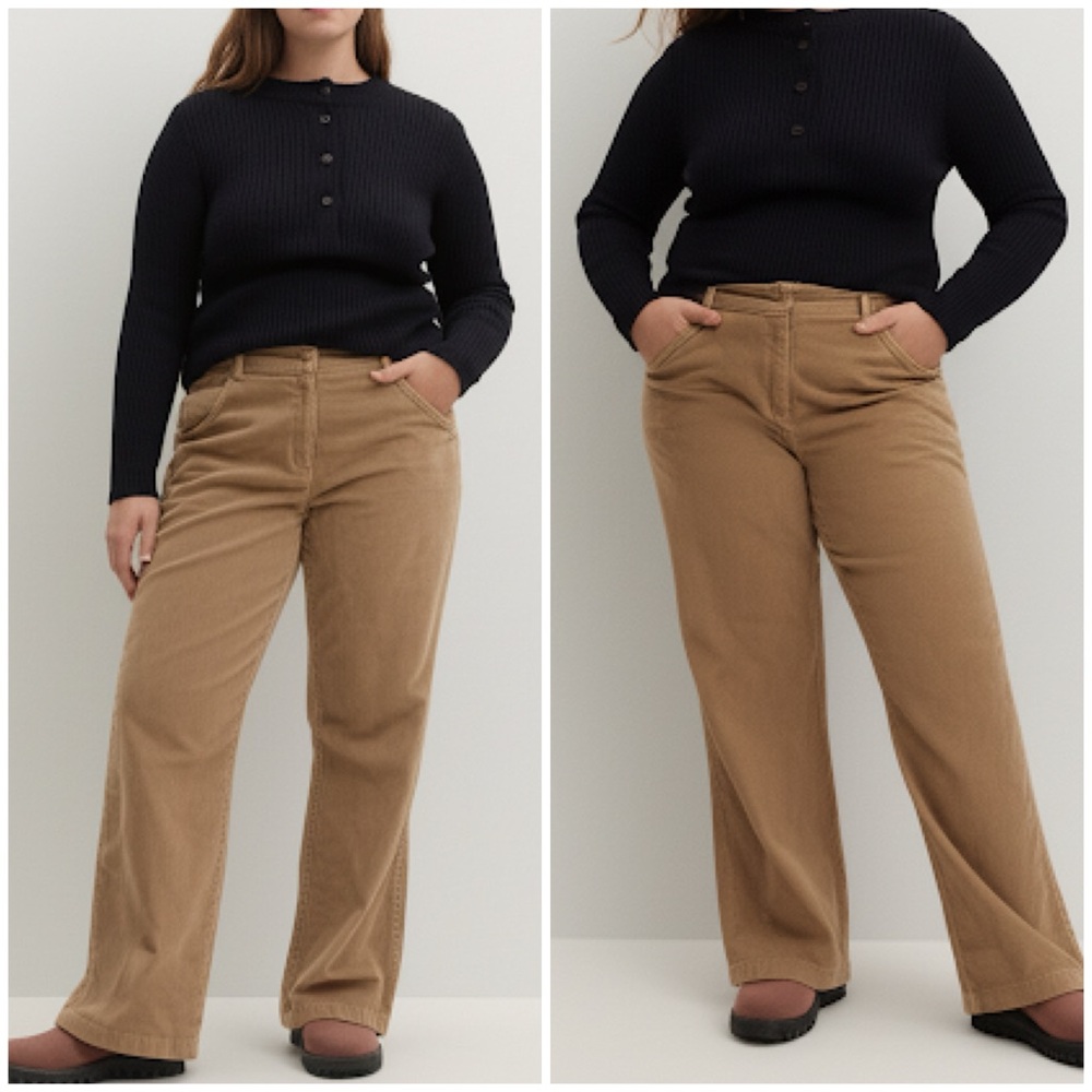 LL Bean Classic Neutral Caramel‎ Corduroy Straight Leg Trouser Pants